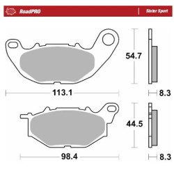 Plăcuță de frână RoadPro Sinter Sport față MOTO-MASTER 412505 Plăcuță de frână RoadPro Sinter Sport față MOTO-MASTER 412505