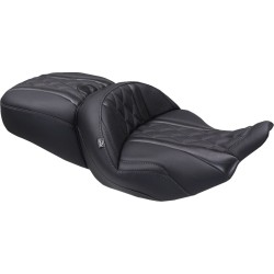 Șa super touring DLX o bucată ață gri metalizat MUSTANG SEATS 89411GM