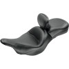 Șa wide touring 2-up vintage smooth cu spătar pentru pilot MUSTANG SEATS 79631
