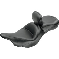 Șa wide touring 2-up vintage smooth cu spătar pentru pilot MUSTANG SEATS 79631