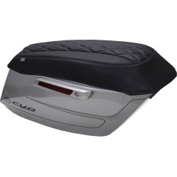 Capac de lux pentru capacul cutiei - negru cu cusătură albastru deschis - FLH/FLT '23-'25 MUSTANG SEATS 88470SB Capac de lux pentru capacul cutiei - negru cu cusătură albastru deschis - FLH/FLT '23-'25 MUSTANG SEATS 88470SB