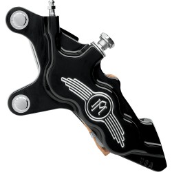 Etrier de frână cu șase pistoane cu diametru diferențial față stânga contrast cut PERFORMANCE MACHINE 0051-2909-BM