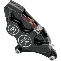Etrier de frână cu patru pistoane cu diametru diferențial față stânga contrast cut PERFORMANCE MACHINE 0053-2915-BM