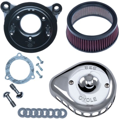 Filtru de aer mini teardrop stealth crom S&S CYCLE 170-0437 Filtru de aer mini teardrop stealth crom S&S CYCLE 170-0437