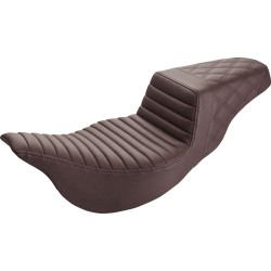 Șa cu trepte - tuck and roll/cusut în grilaj - maro - FLH SADDLEMEN 808-07B-176BREX
