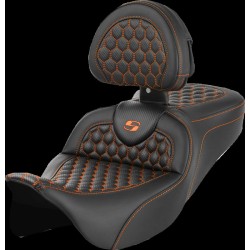 Șa RoadSofa - Honeycomb - cusătură portocalie - cu spătar SADDLEMEN 808-07B-189B3 Șa RoadSofa - Honeycomb - cusătură portocalie - cu spătar SADDLEMEN 808-07B-189B3
