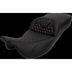 Șa RoadSofa - Honeycomb - cusătură roșie - fără spătar SADDLEMEN 808-07B-19004