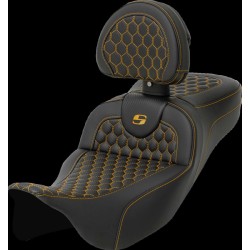 Șa RoadSofa - Honeycomb - cusătură aurie - cu spătar SADDLEMEN 808-07B-190B7