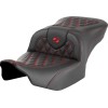 Șa Roadsofa - fără spătar - cusătură roșie pe grilaj SADDLEMEN 823-07-18204