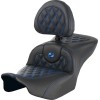 Șa RoadSofa - cu spătar - Lattice Stitch - cusătură albastră SADDLEMEN 823-07-182B1