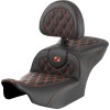 Șa RoadSofa - cu spătar - Lattice Stitch - cusătură portocalie SADDLEMEN 823-07-182B3