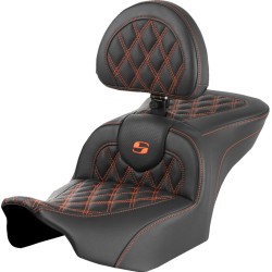 Șa RoadSofa - cu spătar - Lattice Stitch - cusătură portocalie SADDLEMEN 823-07-182B3