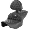 Șa RoadSofa - cu spătar - cusătură în formă de grilaj - cusătură argintie SADDLEMEN 823-07-182B5