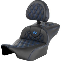 Șa RoadSofa - cu spătar - cusătură încrucișată - cusătură albastră - extinsă SADDLEMEN 823-07-184B1 Șa RoadSofa - cu spătar - cusătură încrucișată - cusătură albastră - extinsă SADDLEMEN 823-07-184B1