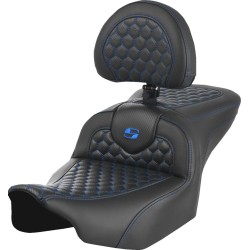 Șa RoadSofa - cu spătar - Honeycomb - cusătură albastră SADDLEMEN 823-07-189B1 Șa RoadSofa - cu spătar - Honeycomb - cusătură albastră SADDLEMEN 823-07-189B1