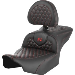 Șa RoadSofa - cu spătar - Honeycomb - cusătură roșie SADDLEMEN 823-07-189B4
