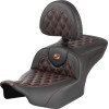 Șa RoadSofa - cu spătar - carbon - cusătură portocalie SADDLEMEN 823-07-206B3
