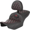 Șa RoadSofa - cu spătar - carbon - cusătură roșie SADDLEMEN 823-07-206B4
