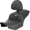 Șa RoadSofa - cu spătar - carbon - cusătură argintie SADDLEMEN 823-07-206B5