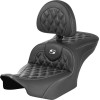 Șa RoadSofa - cu spătar - carbon - cusătură albă SADDLEMEN 823-07-206B6