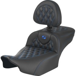 Șa RoadSofa - cu spătar - fibră de carbon - cusătură albastră - extinsă SADDLEMEN 823-07-207B1 Șa RoadSofa - cu spătar - fibră de carbon - cusătură albastră - extinsă SADDLEMEN 823-07-207B1