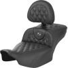 Șa RoadSofa - cu spătar - carbon - cusătură gri - extinsă SADDLEMEN 823-07-207B2