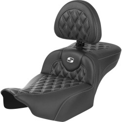 Șa RoadSofa - cu spătar - carbon - cusătură albă - extinsă SADDLEMEN 823-07-207B6 Șa RoadSofa - cu spătar - carbon - cusătură albă - extinsă SADDLEMEN 823-07-207B6