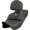 Șa Roadsofa - cusătură grilă - cusătură aurie - cu spătar SADDLEMEN 808-07B-182B7