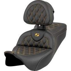 Șa Roadsofa - cusătură grilă - cusătură aurie - cu spătar SADDLEMEN 808-07B-182B7 Șa Roadsofa - cusătură grilă - cusătură aurie - cu spătar SADDLEMEN 808-07B-182B7