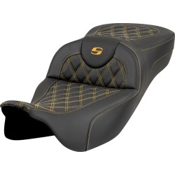 Șa Roadsofa - cusătură cu grilaj - cusătură aurie - rază extinsă - fără spătar SADDLEMEN 808-07B-18407