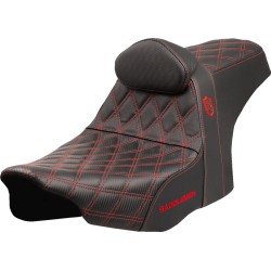Șa SDC performance grip cu cusături roșii SADDLEMEN SC82307DB4