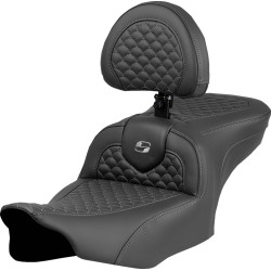 Șa roadsofa dragon cusătură gri închis cu suport pentru șofer SADDLEMEN 823-07-208B2