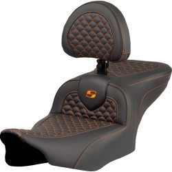 Șa roadsofa dragon orange stitch cu suport pentru șofer SADDLEMEN 823-07-208B3