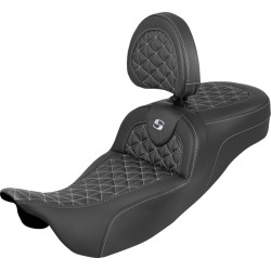 Șa RoadSofa Tri Gripper - rază standardă - cusătură argintie - cu spătar SADDLEMEN 808-07B-211B5 Șa RoadSofa Tri Gripper - rază standardă - cusătură argintie - cu spătar SADDLEMEN 808-07B-211B5