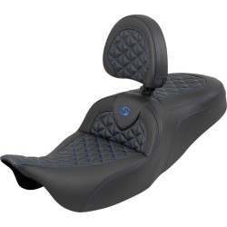 Șa RoadSofa Tri Gripper - rază standard - cusătură albastră - fără spătar SADDLEMEN 808-07B-210B1 Șa RoadSofa Tri Gripper - rază standard - cusătură albastră - fără spătar SADDLEMEN 808-07B-210B1