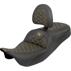 Șa RoadSofa Tri Gripper - rază standard - cusătură aurie - fără spătar SADDLEMEN 808-07B-210B7 Șa RoadSofa Tri Gripper - rază standard - cusătură aurie - fără spătar SADDLEMEN 808-07B-210B7