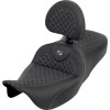 Șa Roadsofa - Dragon Scale Stitch - cusătură gri - cu spătar SADDLEMEN 808-07B-208B2