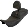 Șa extinsă Roadsofa - Dragon Scale - cusătură portocalie - cu spătar - FLH/FLT '08-'25 SADDLEMEN 808-07B-209B3