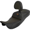 Șa extinsă Roadsofa - Dragon Scale - cusătură portocalie - cu spătar - FLH/FLT '08-'25 SADDLEMEN 808-07B-209B3 thumb