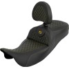 Șa cu rază extinsă Roadsofa - Dragon Scale - cusătură aurie - cu spătar - FLH/FLT '08-'25 SADDLEMEN 808-07B-209B7