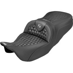 Șa RoadSofa - Honeycomb - cusătură gri - fără spătar - reach extins - FLH/FLT '08-'24 SADDLEMEN 808-07B-19002 Șa RoadSofa - Honeycomb - cusătură gri - fără spătar - reach extins - FLH/FLT '08-'24 SADDLEMEN 808-07B-19002