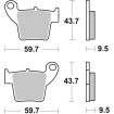 Plăcuță de frână carbon sinter offroad SBS 777CS Plăcuță de frână carbon sinter offroad SBS 777CS thumb