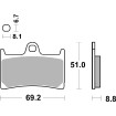 Plăcuță de frână carbon hi-tech street SBS 198CT Plăcuță de frână carbon hi-tech street SBS 198CT thumb