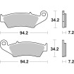 Plăcuță de frână carbon sinter hi-tech SBS 694CS Plăcuță de frână carbon sinter hi-tech SBS 694CS thumb