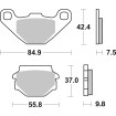 Plăcuță de frână carbon hi-tech street SBS 135CT Plăcuță de frână carbon hi-tech street SBS 135CT thumb
