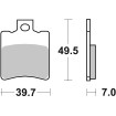 Plăcuță de frână carbon hi-tech street SBS 143CT Plăcuță de frână carbon hi-tech street SBS 143CT thumb