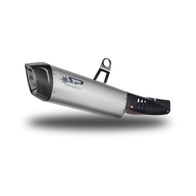 Tobă FIGHTER slip-on din titan complet și capac de capăt din carbon, cu țeavă de legătură SPARK EXHAUST GBM0607TOM