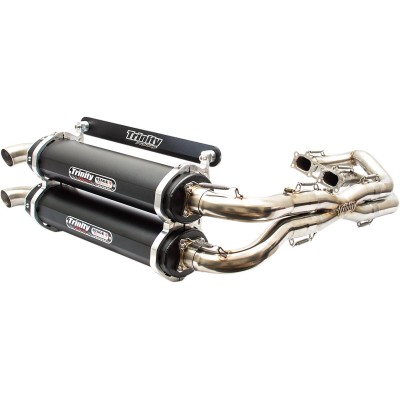 Sistem de evacuare dublu negru TRINITY RACING TR-4119D-BK
