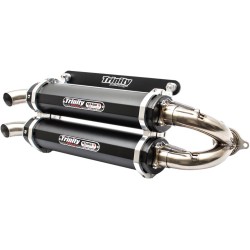 Evacuare dublă slip-on neagră TRINITY RACING TR-4152S-BK