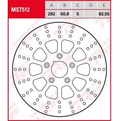 Disc de frână fix rotund MST TRW MST512